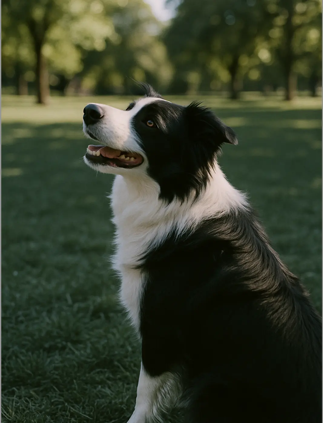 Border Collie Looking Up
